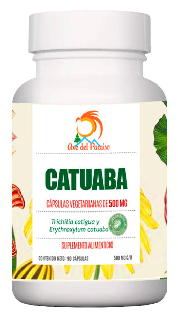 Catuaba, 90 cápsulas de 500 MG I Apoyo para mejorar la libido y tratar la disfunción