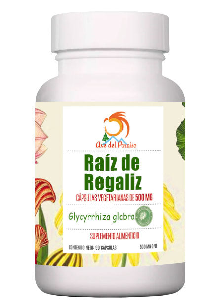 Raíz de Regaliz, 90 Cápsulas de 500 MG I Apoyo Digestivo y Pulmonar
