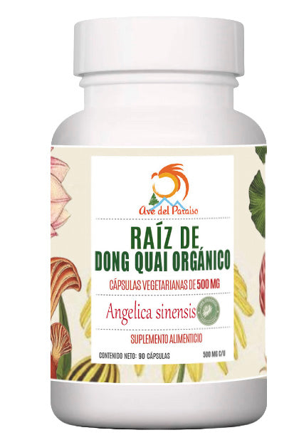 Raíz de Dong Quai Orgánica, Cápsulas 500 MG I Balance Hormonal Femenino.