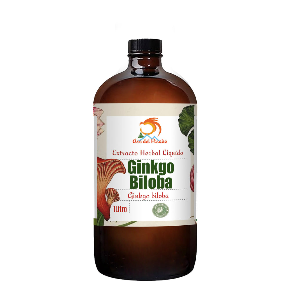 Ginkgo Biloba, Extracto Orgánico 60ml y 1 Litro - Acai Berry Orgánico