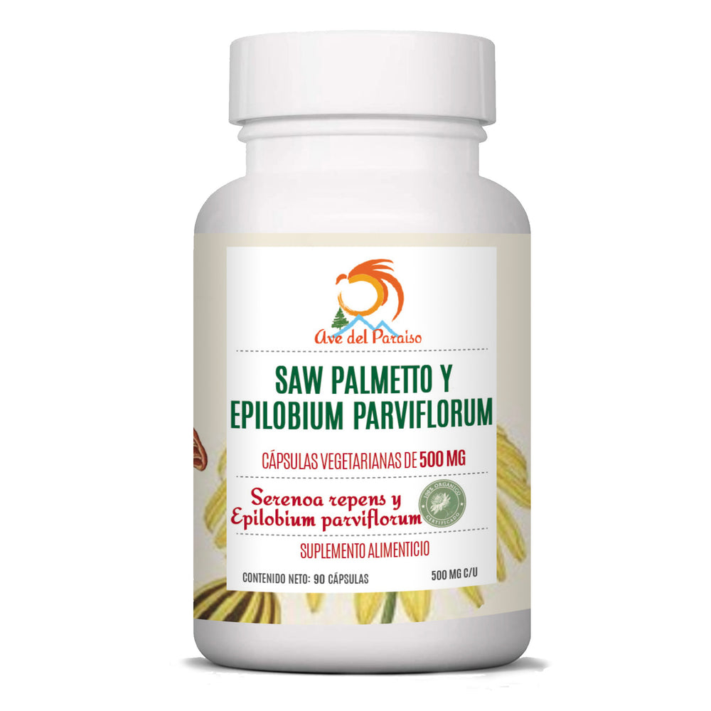 Saw Palmetto y Epilobium Parviflorum, Cápsulas de 500MG - Acai Berry Orgánico