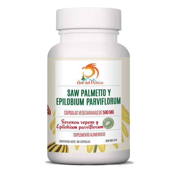 Saw Palmetto y Epilobium Parviflorum, Cápsulas de 500MG - Acai Berry Orgánico
