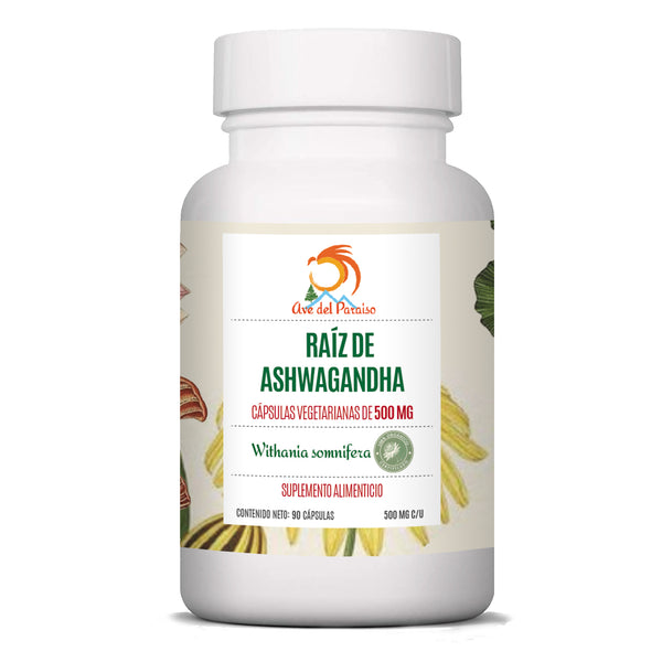 Raíz de Ashwagandha, 90 Cápsulas de 500 mg - Acai Berry Orgánico