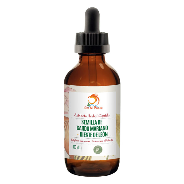 Semilla de Cardo Mariano y Diente de León, Extracto Orgánico 120ml - Acai Berry Orgánico